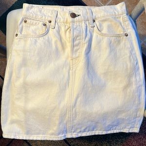 rag & bone High Rise Mini Skirt In Ecru Size 26 100% organic cotton